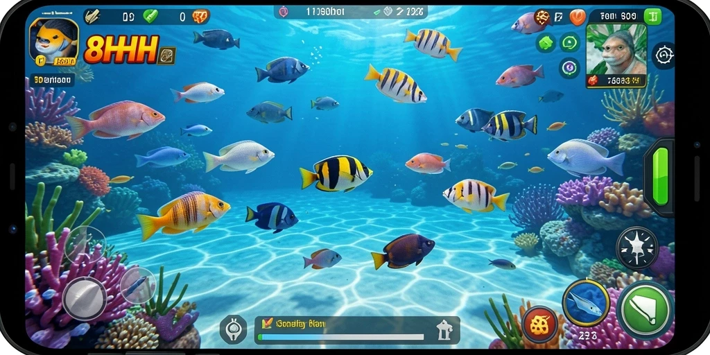 Tampilan gameplay Tembak Ikan yang mengasyikkan di 8HHH.