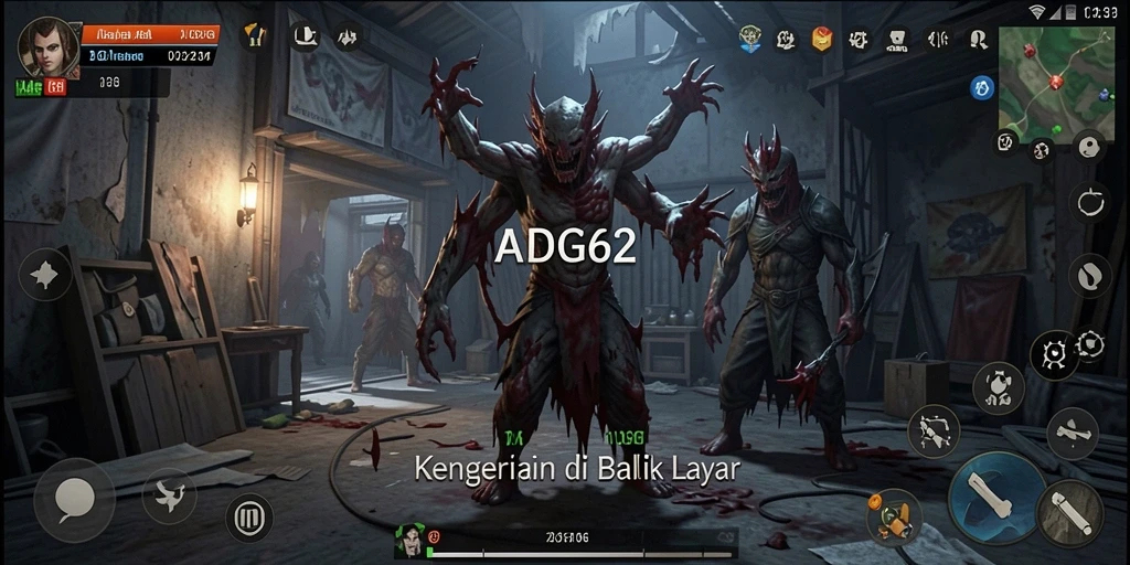 Gameplay menakutkan di ADG62 dengan suasana mencekam.
