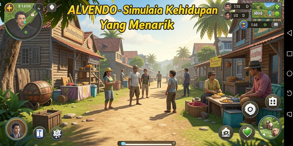 Gameplay ALVENDO menampilkan interaksi karakter yang dinamis.