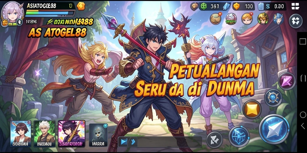 Tampilan gameplay seru dari ASIATOGEL88 dengan karakter anime.