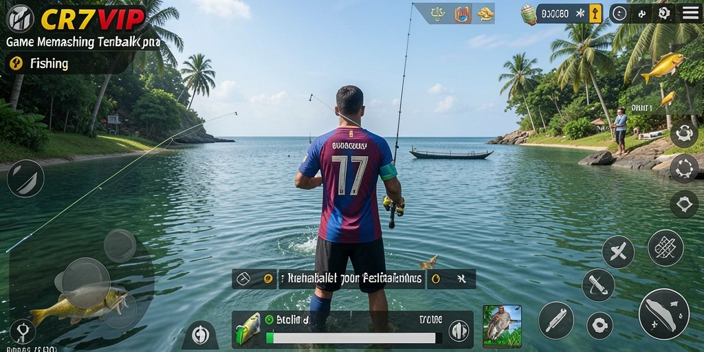 Tangkapan ikan yang memuaskan di CR7VIP dengan latar belakang yang menawan.