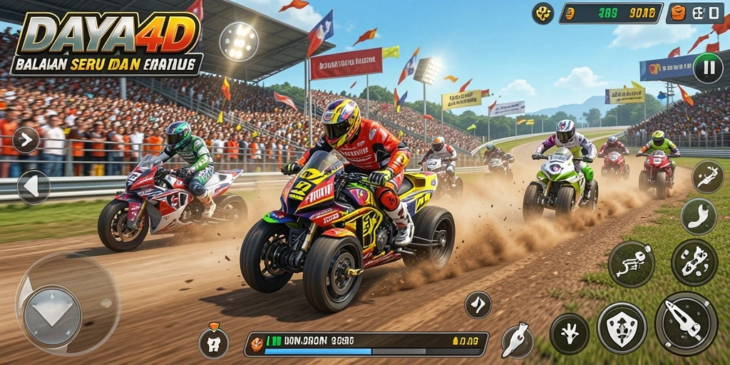 Tampilan gameplay balapan yang mendebarkan di DAYA4D.