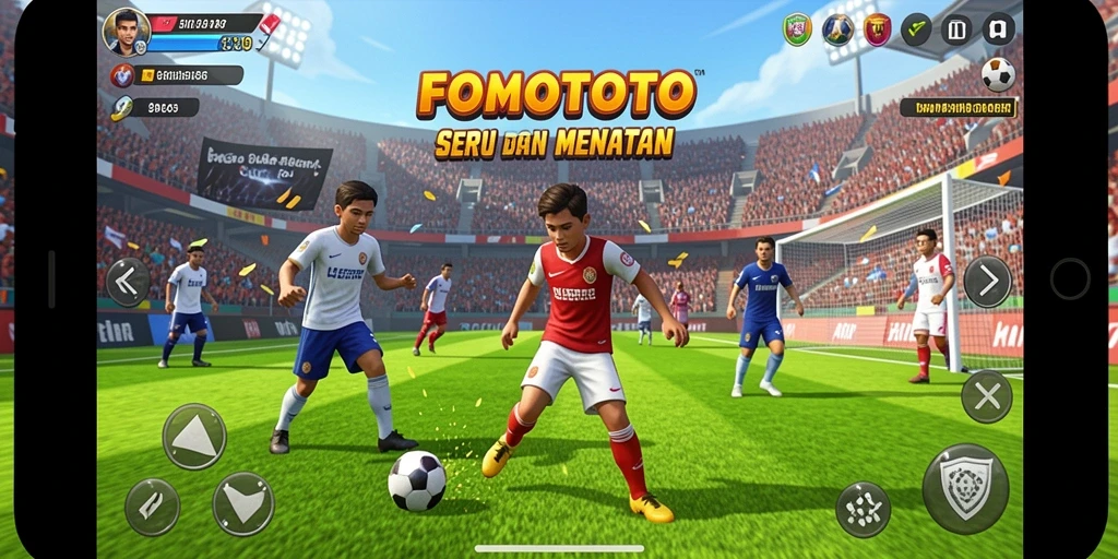 Screenshot gameplay FOMOTOTO yang menampilkan aksi olahraga yang seru.