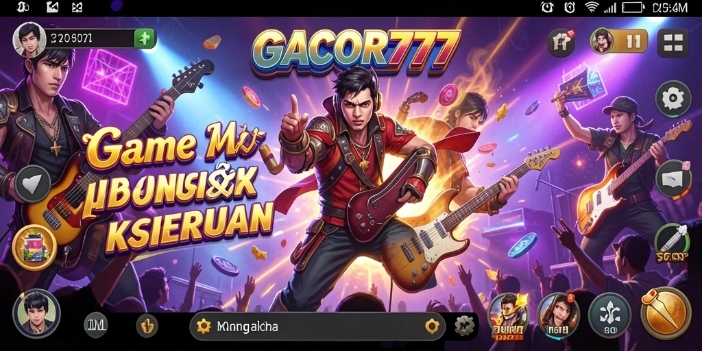 Screenshot permainan GACOR777 yang menunjukkan aksi seru bermain musik.
