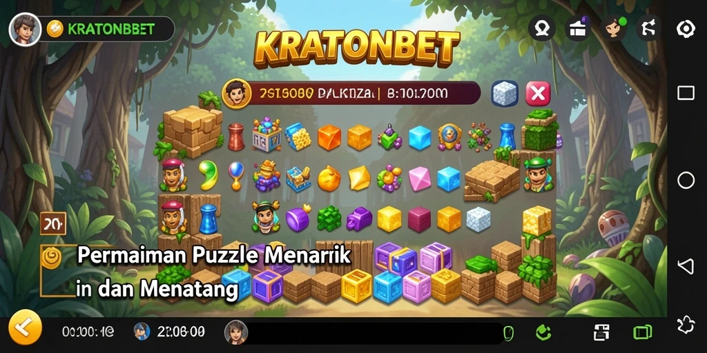 Screenshot gameplay KRATONBET dengan tantangan puzzle yang menarik.
