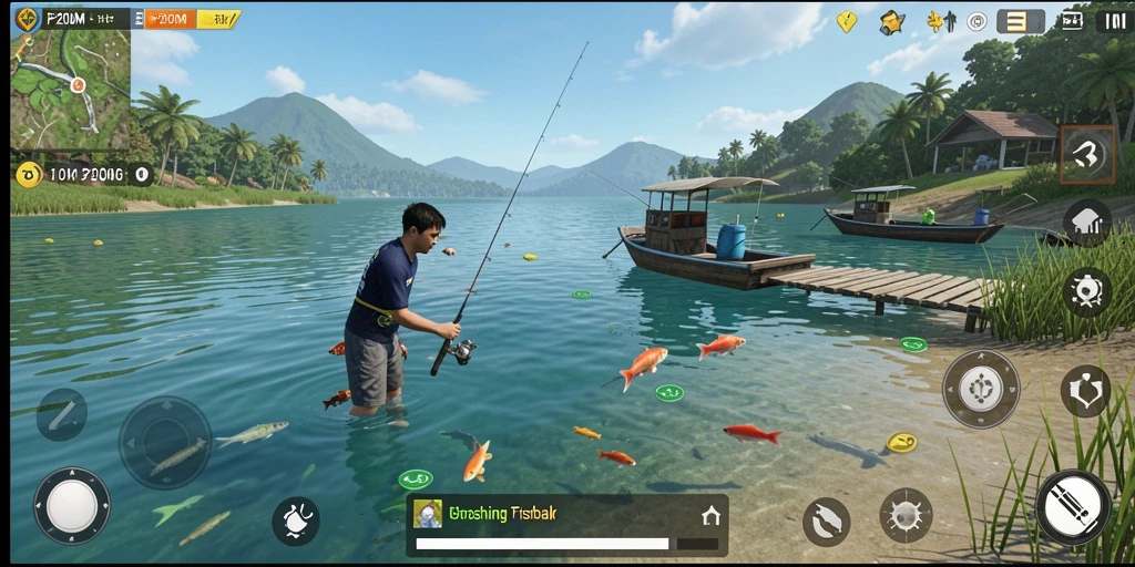 Gameplay memancing yang seru dan menantang di P200M.