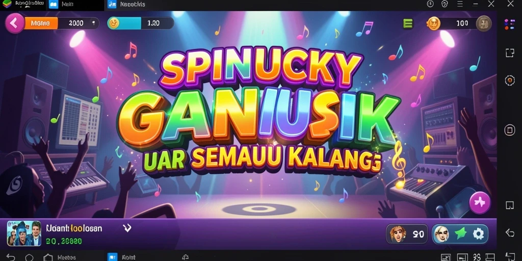 Tampilan gameplay menarik dari SPINLUCKY saat memainkan musik.