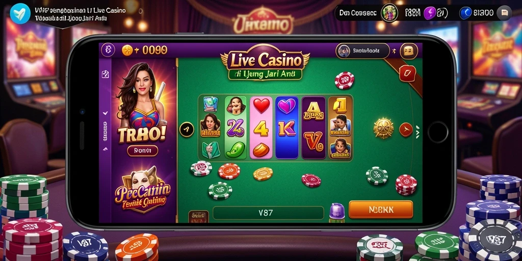 Tampilan gameplay Live Casino yang menegangkan dan interaktif.