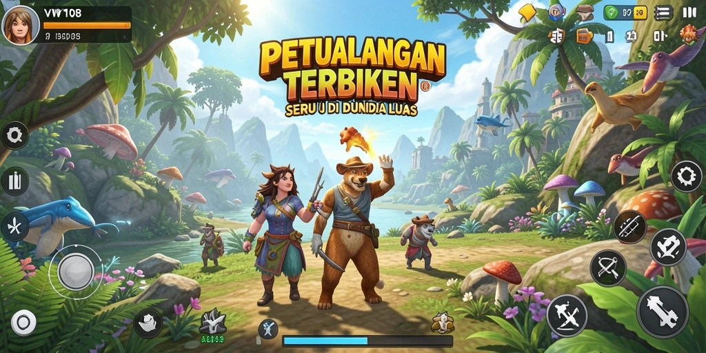Tampilan permainan VW108 yang memukau di dunia terbuka.